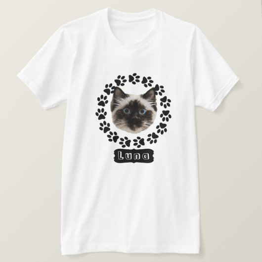 T-shirt Les pattes d'amusement visages découpées de votre (Design devant)