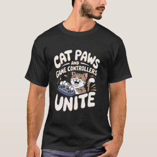 T-shirt Les pattes de chat et les contrôleurs de jeu uniss