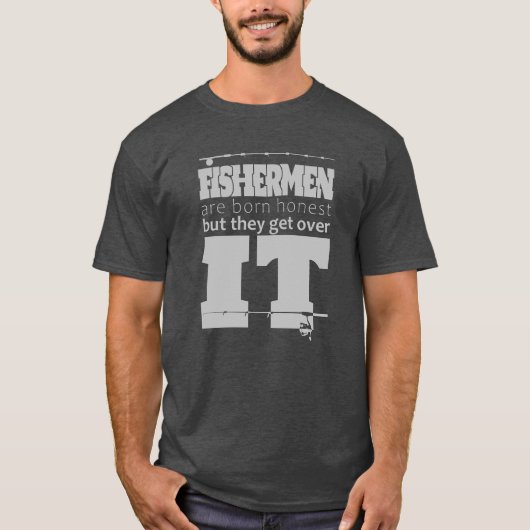 T-shirt Les pêcheurs sont des graphiques vectoriels évolut (Devant)