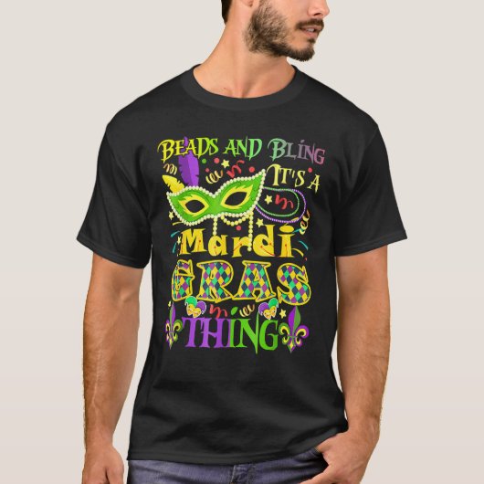 T-shirt Les perles et la lessive C'est un Mardi Gras (Devant)