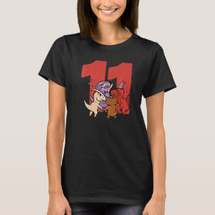 T-shirt Les petits dinosaures célèbrent le onzième Anniver