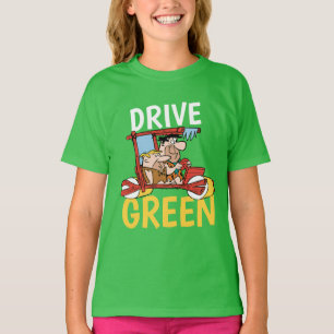 T-shirt Les Pierrafeu   Fred & Barney - Drive Green