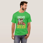 T-shirt Les Pierrafeu | Fred & Barney - Drive Green (Devant entier)