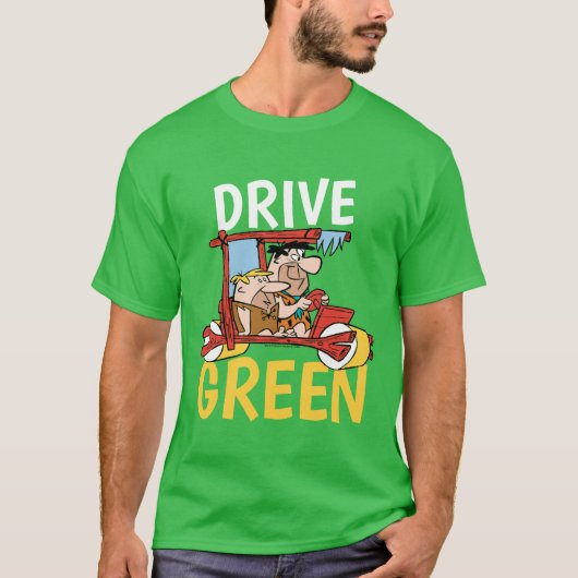 T-shirt Les Pierrafeu | Fred & Barney - Drive Green (Devant)