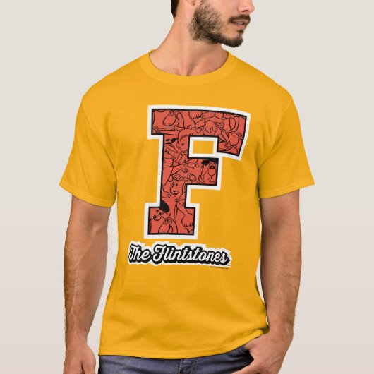 T-shirt Les Pierrafeu | Monogramme de style collégial (Devant)