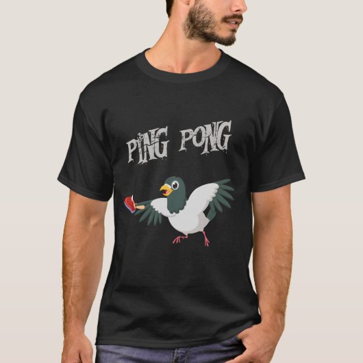 T-shirt Les Pigeons Amateurs De Ping Pong (Devant)