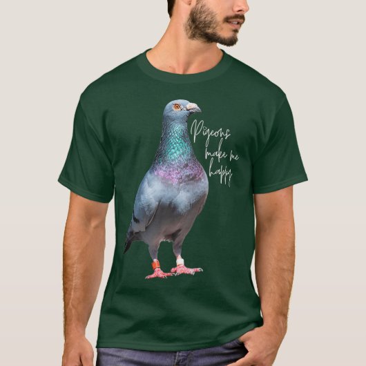 T-shirt Les pigeons me rendent heureux (Devant)