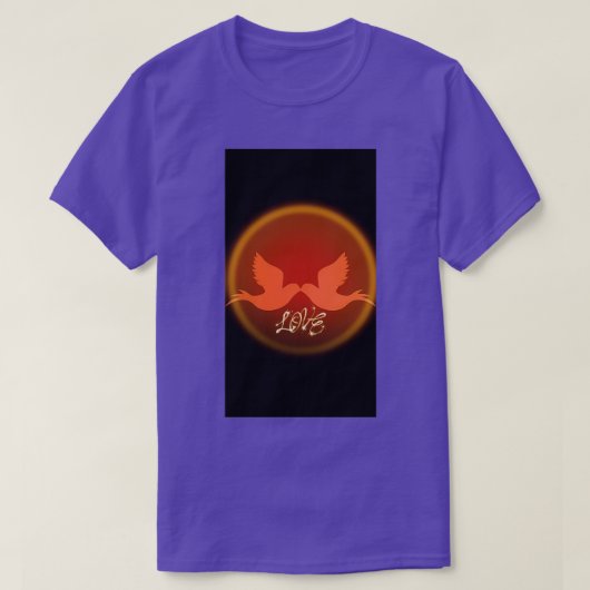 T-shirt Les pigeons rouges aiment spécial velentine spécia (Design devant)