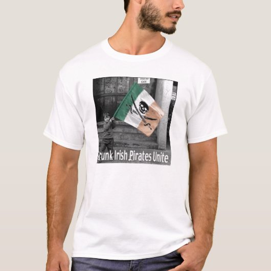 T-SHIRT LES PIRATES IRLANDAIS IVRES UNISSENT (Devant)