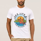 T-shirt Les Plages Du Lac Life Cuz Peuvent Être Salées | T (Devant)