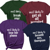 T-shirt Les Plus Probables À Bachelorette Party Voyage de