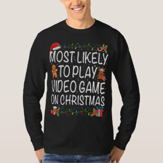 T-shirt Les Plus Probables À Jouer Jeu Vidéo Famille Corre