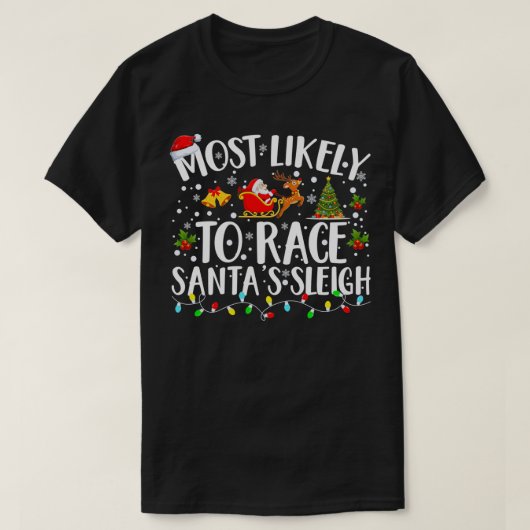 T-shirt Les Plus Probables À Race Santas Famille Matching (Design devant)