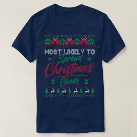 T-shirt Les Plus Probables De Diffuser Noël Cheer Vilain N (Design devant)