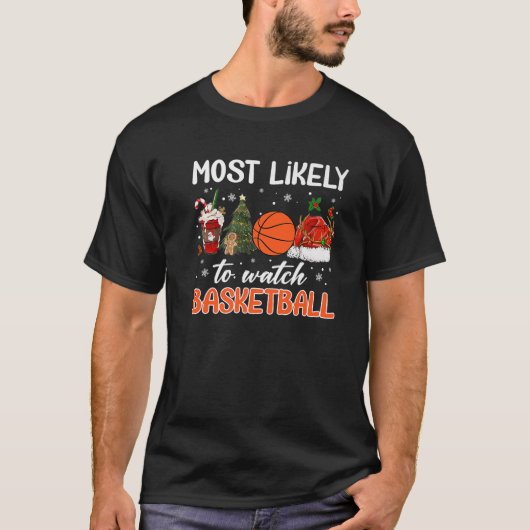 T-shirt Les Plus Probables De Voir Basketball Café Noël S (Devant)