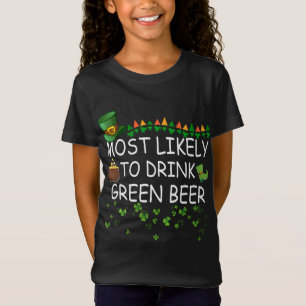 T-Shirt Les Plus Susceptibles De Boire Bière Verte Corresp