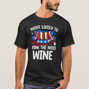 T-shirt Les Plus Susceptibles De Boire Le Plus Vin 4 juill