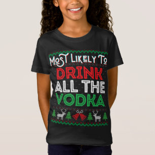 T-Shirt Les Plus Susceptibles De Boire Tous Les Vodka Drôl