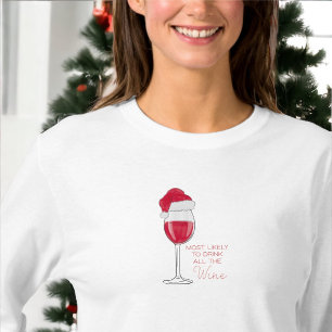T-shirt Les plus susceptibles de boire tout le vin drôle N
