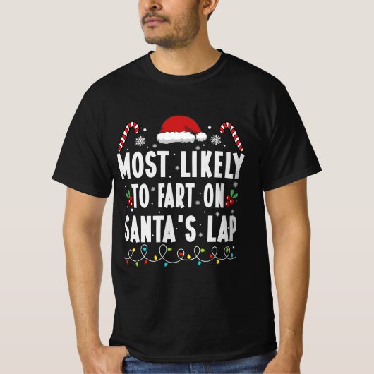 T-shirt Les Plus Susceptibles De Commencer Sur Père Noël L (Devant)