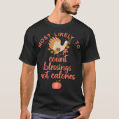 T-shirt Les plus susceptibles de compter les bénédictions  (Devant)