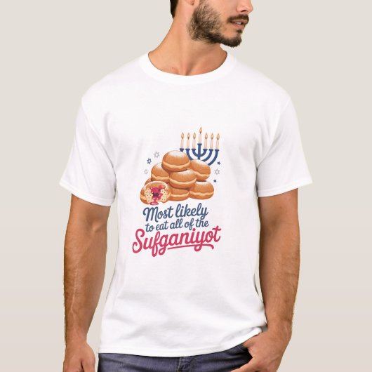 T-shirt Les plus susceptibles de manger tous les Sufganiyo (Devant)