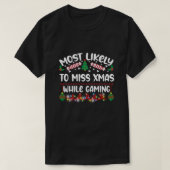 T-shirt Les plus susceptibles de Miss Noël en jouant drôle (Design devant)