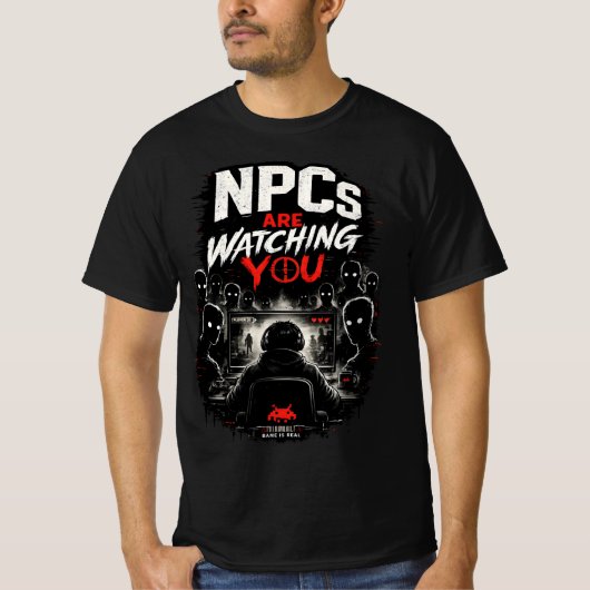 T-shirt Les PNJ vous regardent – Conception de bug de Dark (Devant)