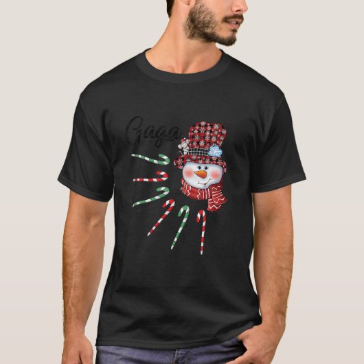T-shirt Les poisons de Noël de Snowman Gaga Candy Cane Red (Devant)