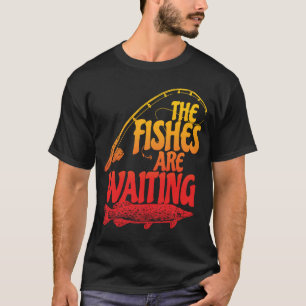 T-shirt Les Poissons Attendent Le Temps De Pêche Ange Pêch