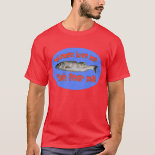 T-shirt Les poissons me craignent bleu