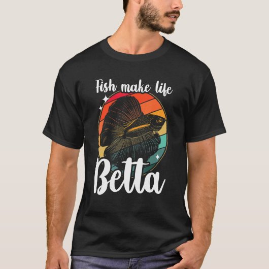 T-shirt Les poissons rendent la vie meilleure Combattant S (Devant)
