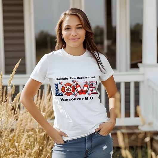 T-shirt Les pompiers de Burnaby aiment leur communauté