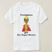 T-shirt Les pompiers sont de super héros noirs (Design devant)