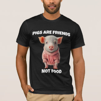 T-SHIRT LES PORCS NE SONT PAS DES AMIS DE LA NOURRITURE T-
