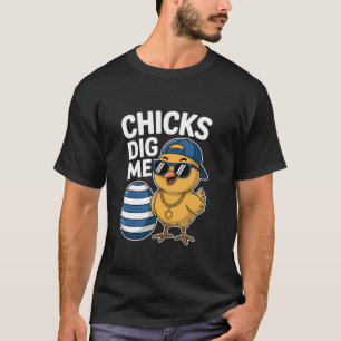 T-shirt Les poules me kiffent Pâques Joyeuse journée de Pâ