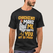 T-shirt Les Poulets À Manches Longues Me Rendent Joyeux T- (Devant)