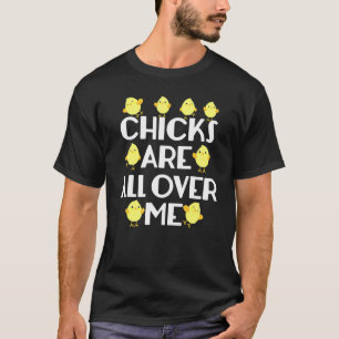 T-shirt Les poussins sont partout sur moi Funny Pâques Sar