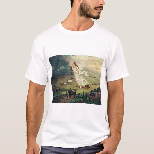 T-shirt Les progrès américains par John Gast (Devant)