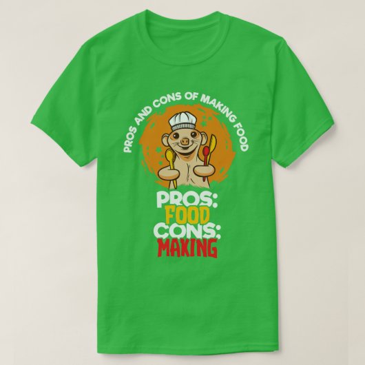 T-shirt Les Pros Et Les Cons De La Fabrication De Nourritu (Design devant)