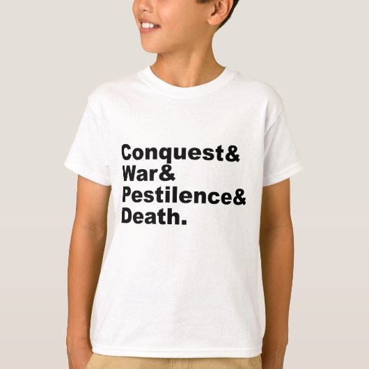 T-shirt Les quatre cavaliers - Conquête Pestilence de guer (Devant)