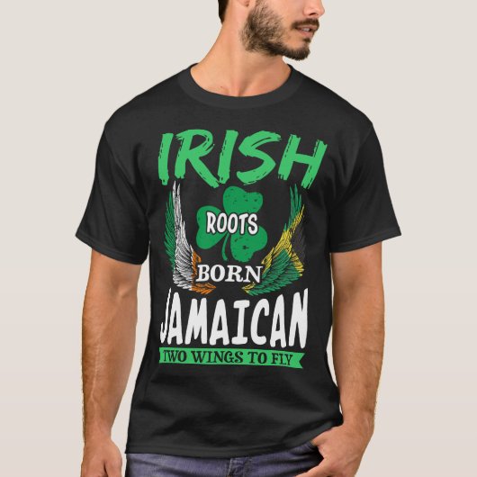 T-shirt Les racines irlandaises naissent en Jamaïque avec (Devant)