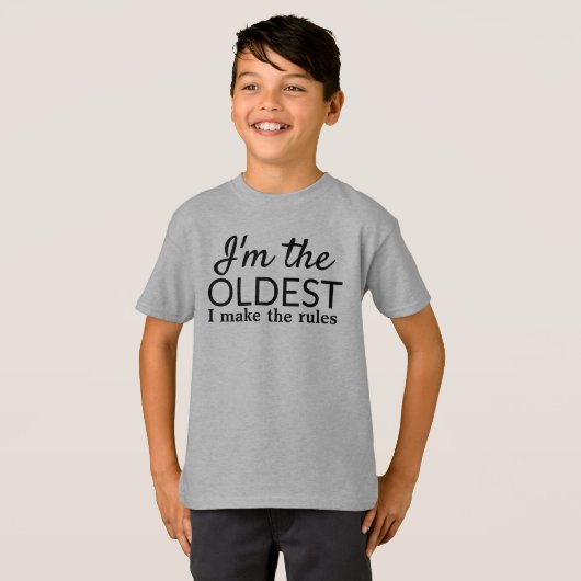 T-shirt Les règles d'enfant les plus anciennes d'enfants (Devant entier)