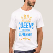 T-shirt Les reines naissent en septembre (Devant)