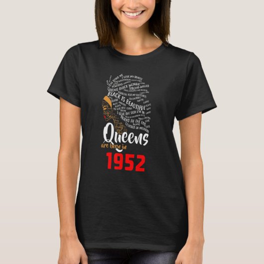 T-shirt Les Reines Noires Sont Nées En 1952 66ème Annivers (Devant)
