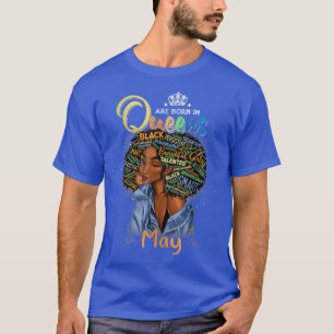 T-shirt Les Reines Sont Nées En Mai Black Girl Taurus Gemi