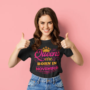T-shirt Les reines sont nées en novembre Parties scintilla