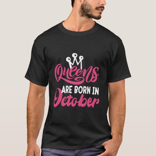 T-shirt Les Reines Sont Nées En Octobre (Devant)