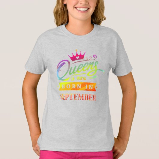 T-shirt Les reines sont nées en Septembre Anniversaire Cad (Devant)