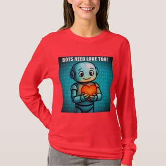 T-shirt Les robots ont aussi besoin d'amour - Manches long